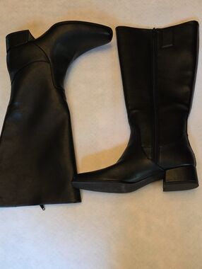SIZE 9 WIDE CALF - Target Black Faux Leather Over-the-Knee Boots
